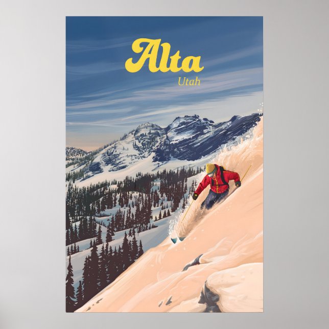 Alta Utah Skidort Reseskylt Poster (Framsidan)