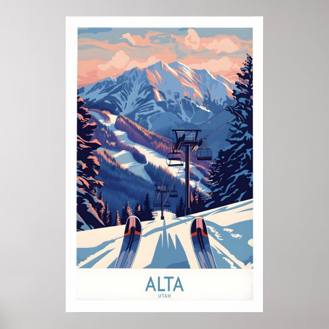 Alta Utah skidtryck - Vinter Sport Resa Dekor 1 (Framsidan)
