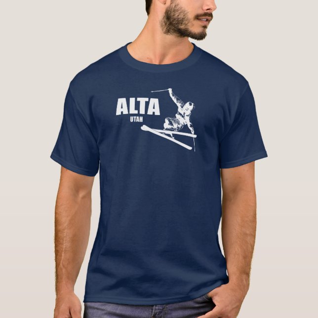 Alta Utah Skier T Shirt (Framsida)