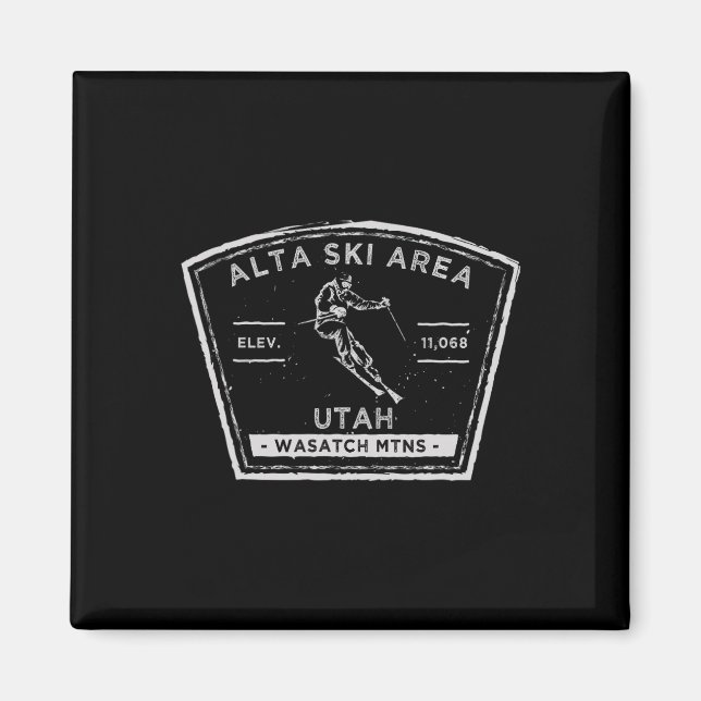Alta Utah Snö Skidåkning  Magnet (Framsidan)