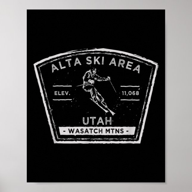 Alta Utah Snö Skiing Poster (Framsidan)