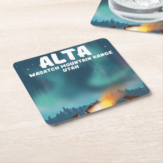 Alta Wasatch bergskedja Utah Underlägg Papper Kvadrat (Vinklad)