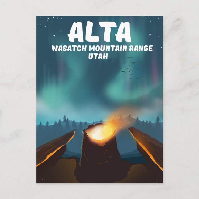 Alta Wasatch bergskedja Utah Vykort (Framsida)