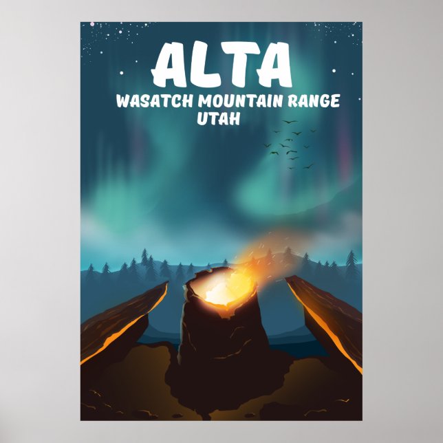 Alta Wasatch Mountain Range Utah Poster (Framsidan)