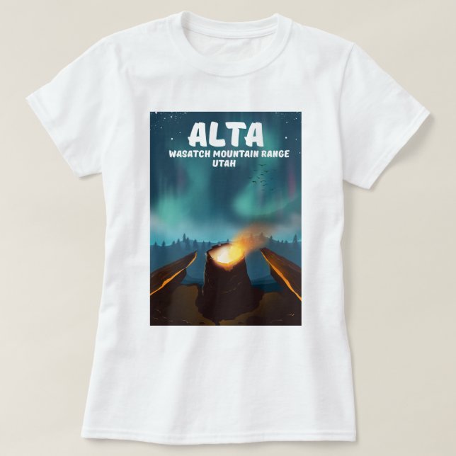Alta Wasatch Mountain Range Utah T Shirt (Design framsida)