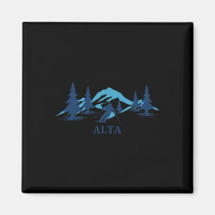 Alta Wyoming Ski Resort Skiing Skier Magnet
