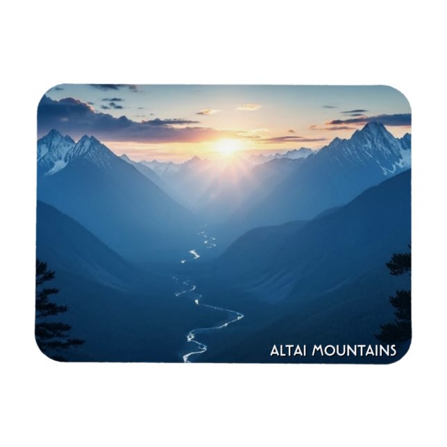 Altai Mountains Mongolia travel Magnet (Horisontell)