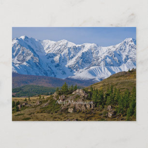 Altai Mountains, scenfotografi, märkt, Vykort