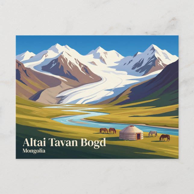 Altai Tavan Bogd nationalpark Mongoliet Vykort (Framsida)