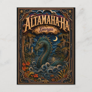 Altamaha-ha Georgia Popcut Legends Vykort