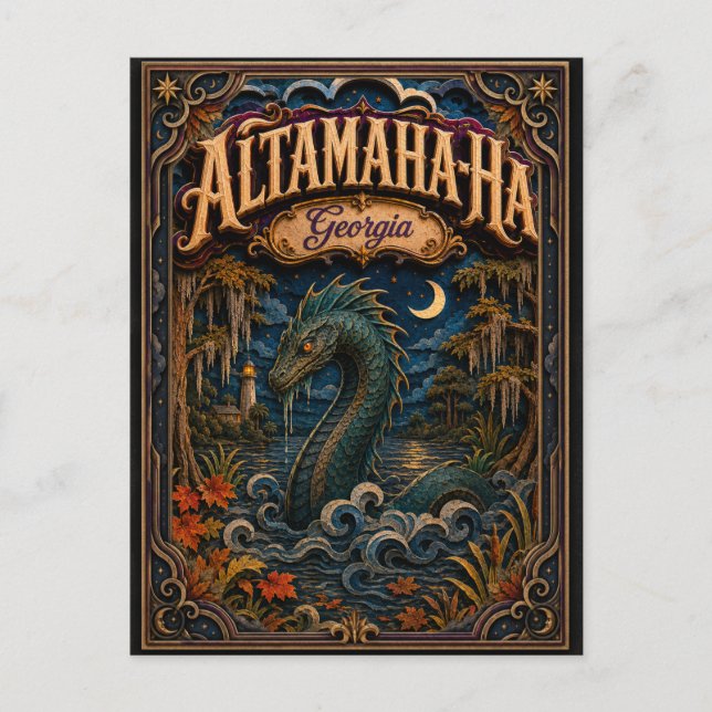 Altamaha-ha Georgia Popcut Legends Vykort (Framsida)
