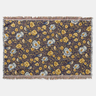 Altami Vintage Floral Birds Throw Blanket – Elegan Filt