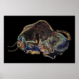 Altamira Bison i Psychedelivision Poster