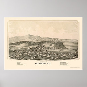 Altamont, NY Panoramic Karta - 1889 Poster