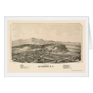 Altamont panorama- karta för NY - 1889 Hälsningskort