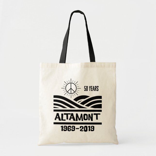 Altamont Speedway 1969-2019 50-årsjubileum Tygkasse (Framsidan)