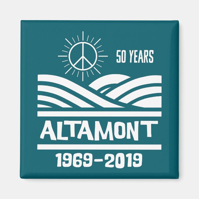 Altamont Speedway 1969-2019 50th Anniversary Magnet (Framsidan)