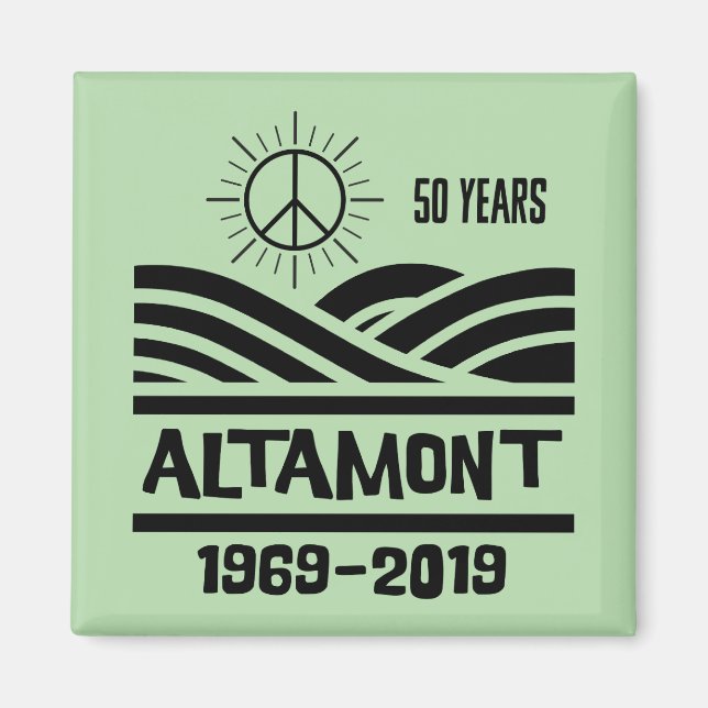 Altamont Speedway 1969-2019 50th Anniversary Magnet (Framsidan)