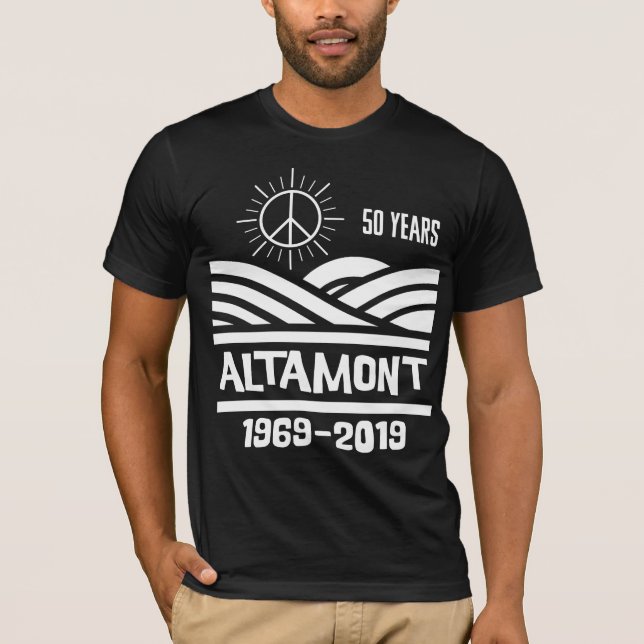 Altamont Speedway 1969-2019 50th Anniversary T Shirt (Framsida)