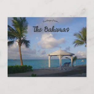 Altanhyttdäck på en strand i Bahamas Vykort
