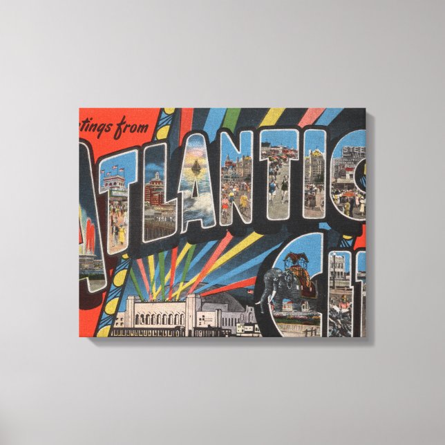 Altantic City, New jersey - Stora Brev Canvastryck (Framsida)