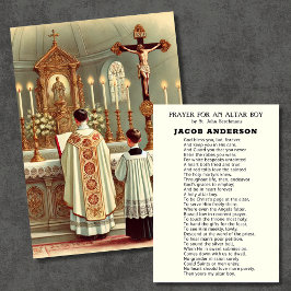 Altar Boy Prayer för katolska Priest Vocations Anteckningskort