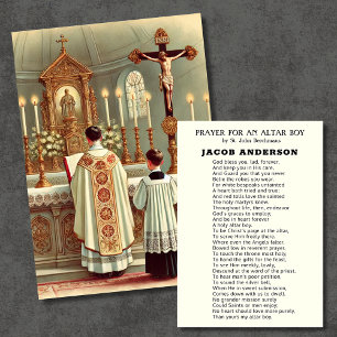 Altar Boy Prayer för katolska Priest Vocations Anteckningskort