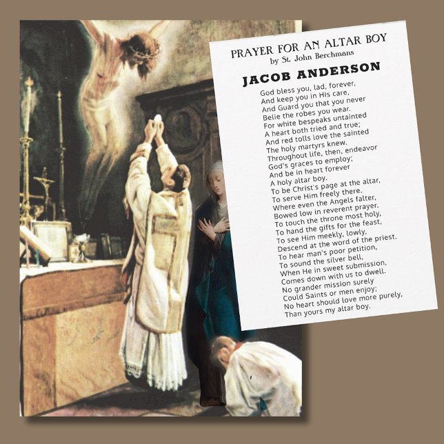 Altar Boy Prayer för katolska Priest Vocations Anteckningskort (Skapare uppladdad)