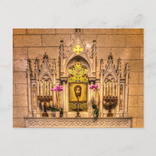 Altar från Heliga Ansikte St Patrick katedral NY Helg Vykort (Framsida)