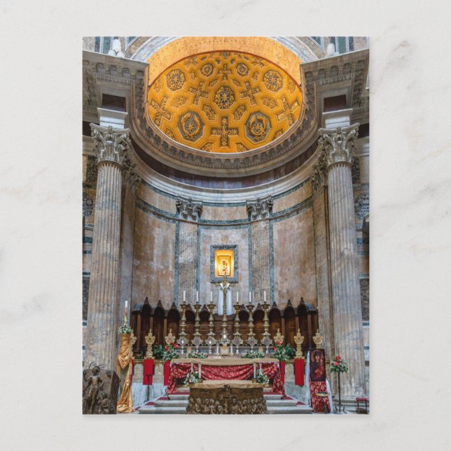 Altar inuti Pantheon - Rom, Italien Vykort (Framsida)