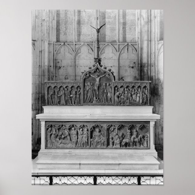 Altar och två dekorerade altarbitar poster (Framsidan)