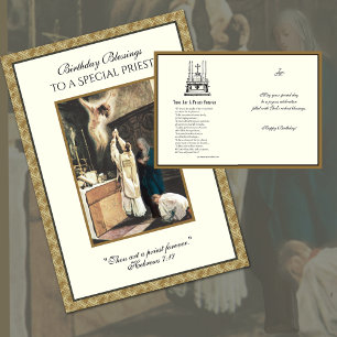 Altar Server för katolsk präst på födelsedagen Hälsningskort