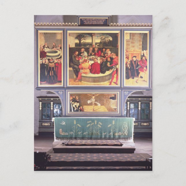 Altar with a Triptych depicting Vykort (Framsida)