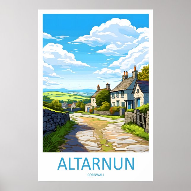 Altarnun Vintage Travel Poster Ski National Park (Framsidan)