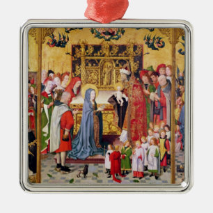 Altarpiece av de sju glädjearna av oskulden julgransprydnad metall