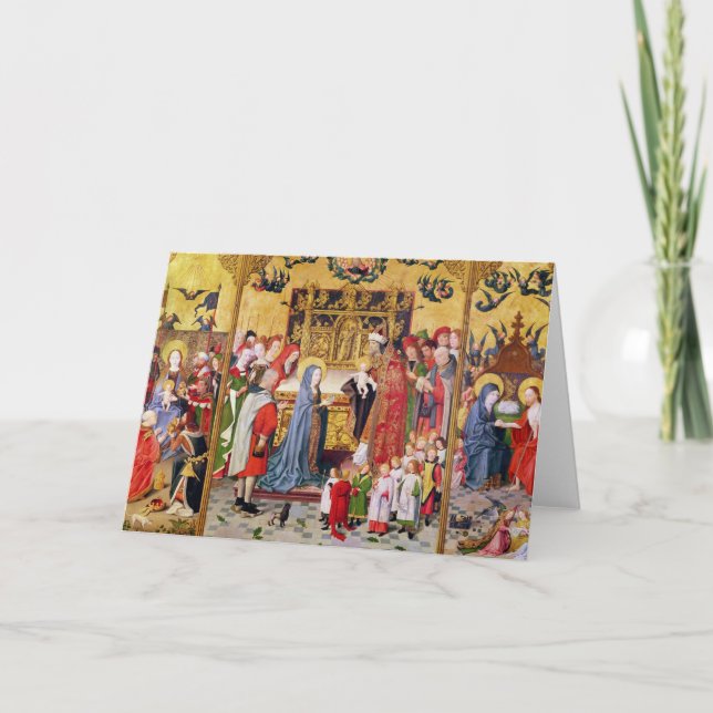 Altarpiece av de sju glädjearna av oskulden kort (Framsida)
