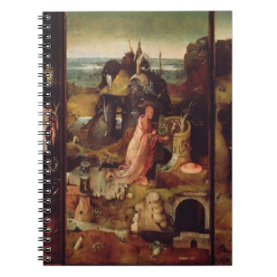 Altarpiece av enslingarna (olja på panel) anteckningsbok med spiral