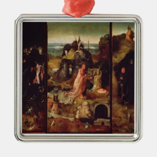 Altarpiece av enslingarna (olja på panel) julgransprydnad metall