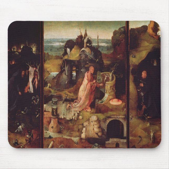 Altarpiece av enslingarna (olja på panel) musmatta (Framsidan)