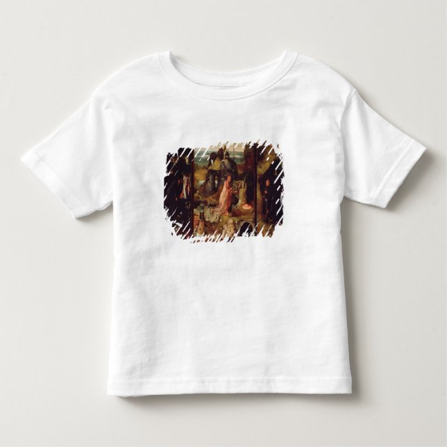 Altarpiece av enslingarna (olja på panel) t shirt (Framsida)