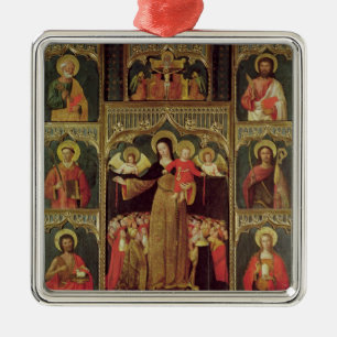 Altarpiece av oskulden av radbandet, c.1500 julgransprydnad metall