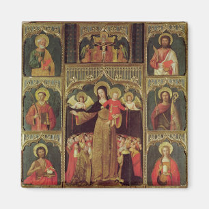 Altarpiece av oskulden av radbandet, c.1500 magnet