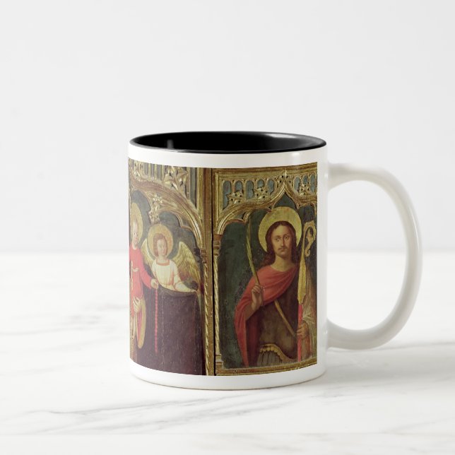Altarpiece av oskulden av radbandet, c.1500 Två-Tonad mugg (Höger)