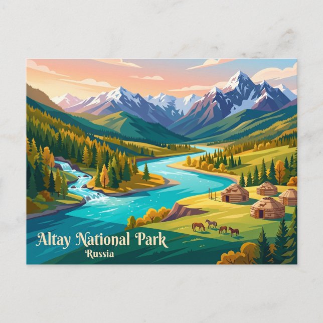 Altay National Park Ryssland Vykort (Framsida)