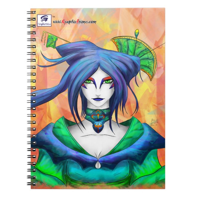 AltDelta : Blue Geisha Notebook Anteckningsbok (Framsidan)