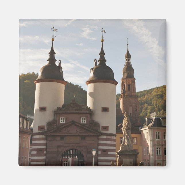 Alte Brucke in Old Town, Heidelberg, Tyskland Magnet (Framsidan)