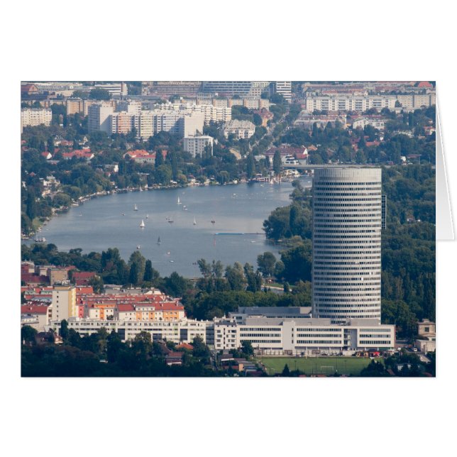 Alte Donau, Floridotower Hälsningskort (Framsidan Horizontal)
