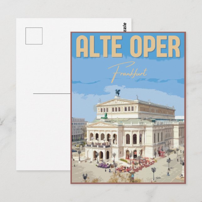Alte Oper Frankfurt Old Opera House tyskland Vykort (Fram/baksida)