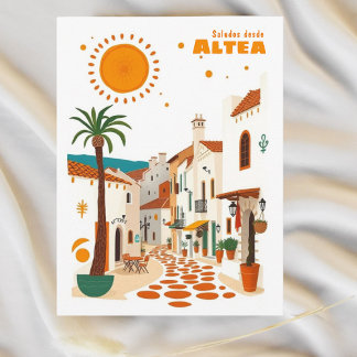 Altea Spanien helgdag Costa Blanca Postcar Vykort