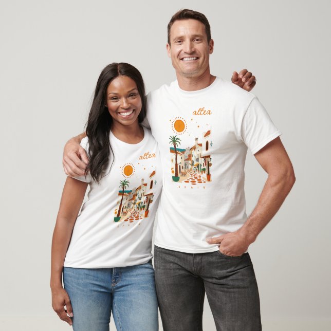 Altea Spanien vacker vit stad landskaps kläder T Shirt (Unisex)